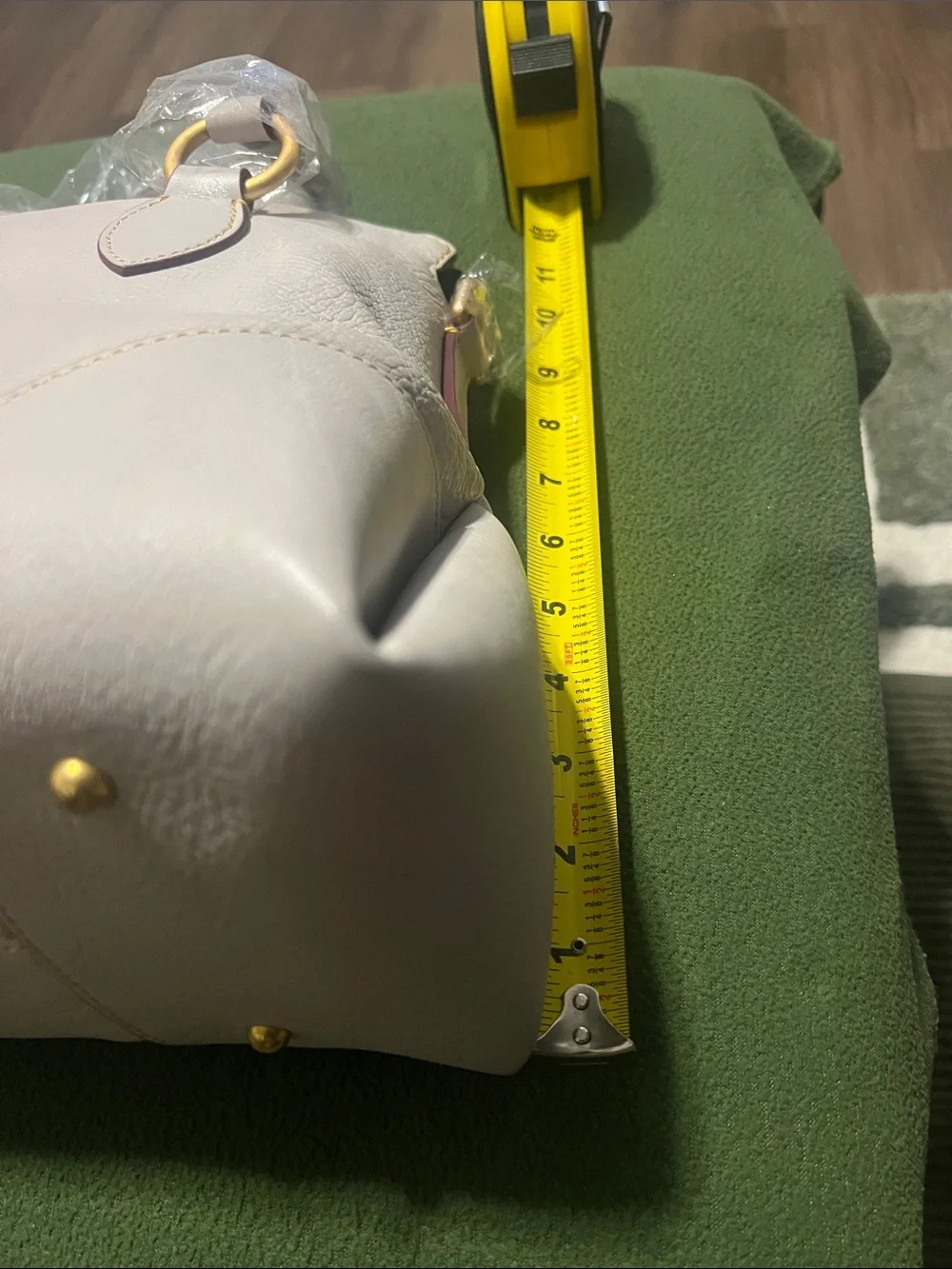 Dooney & Bourke Cream Leather Satchel with Gold Hardware